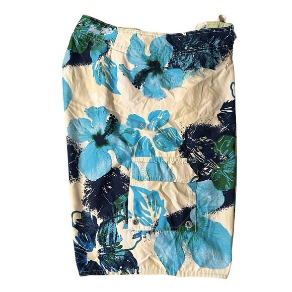 Quiksilver Edition ~ Mens White and Blue Floral Boardshorts ~ size 36 - Picture 3 of 14
